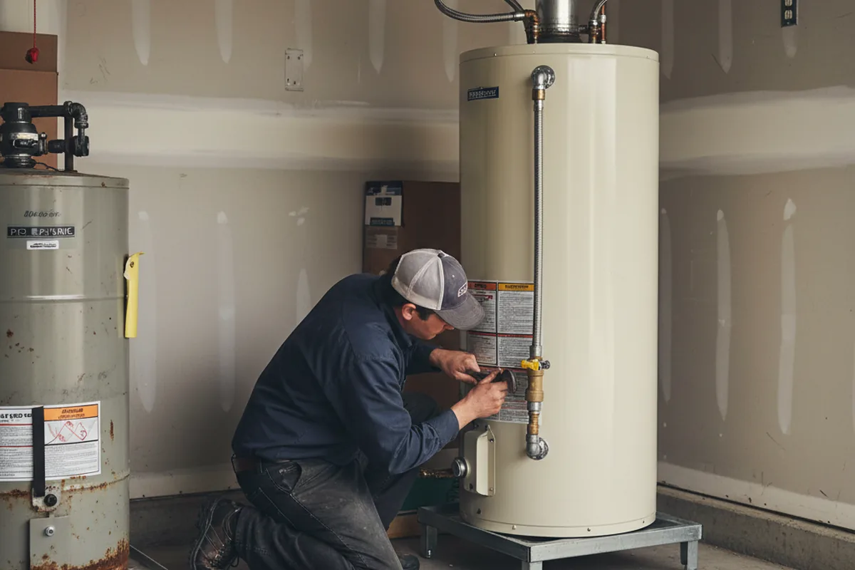 Water heater and shutoff valve replacement in Oreland